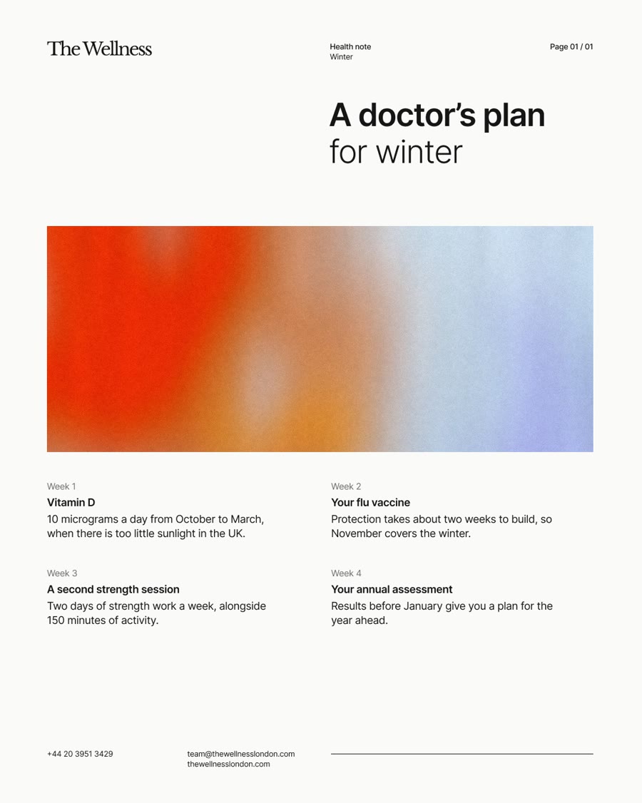 Health note: A doctor's plan for winter