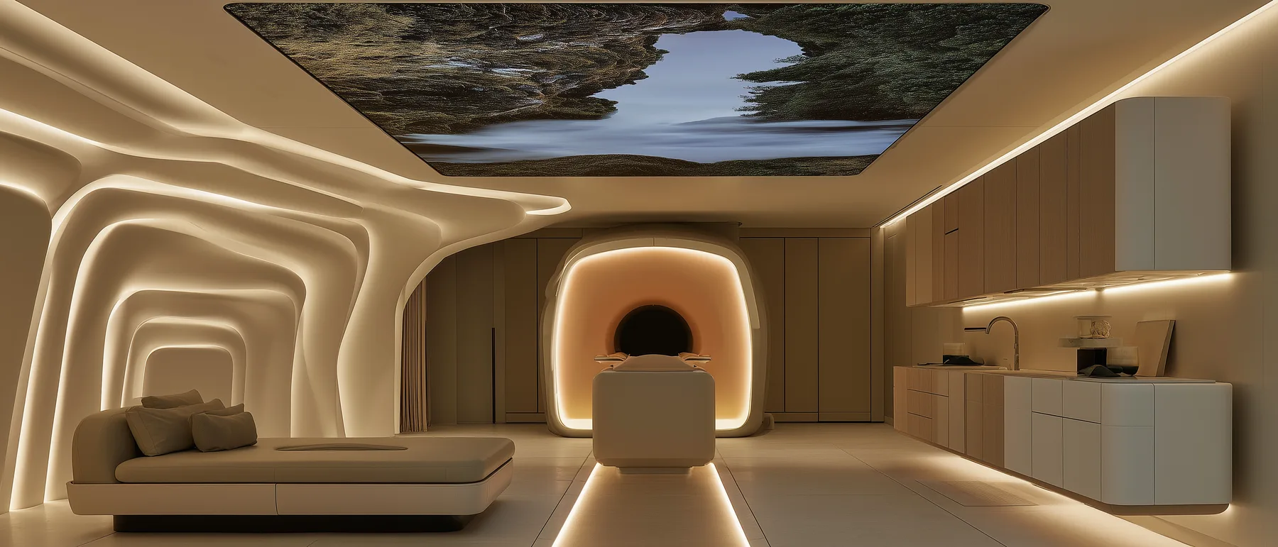 A calm imaging suite prepared for a scan